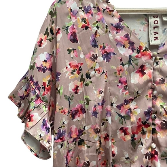 Dolan Anthropologie Rose‎ Floral Cap Sleeve Top - Picture 2 of 7